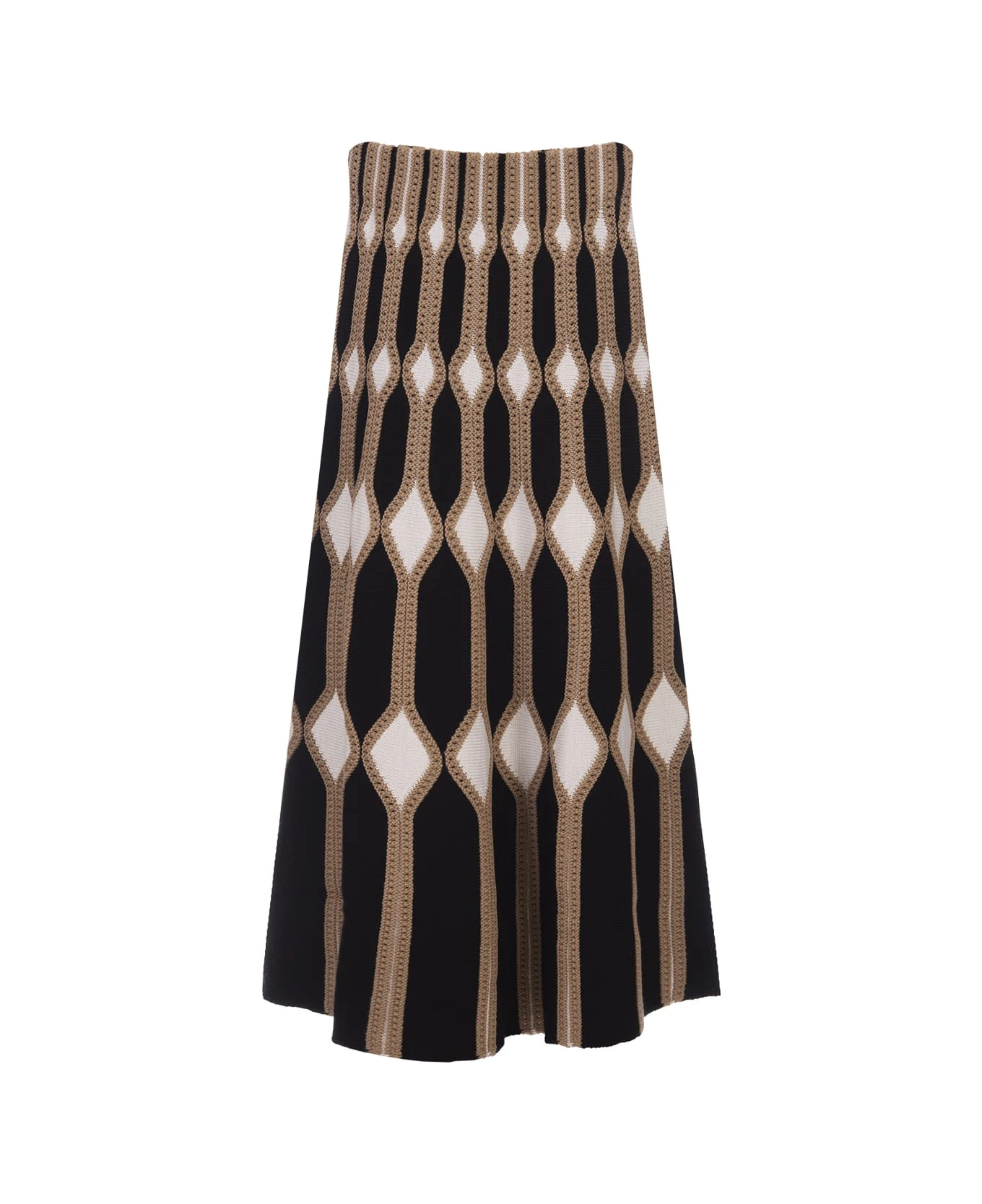 ChloƩ Multicoloured Geometric Midi Skirt