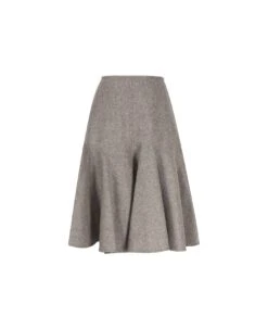 Bottega Veneta A-line Skirt In Wool Flannel