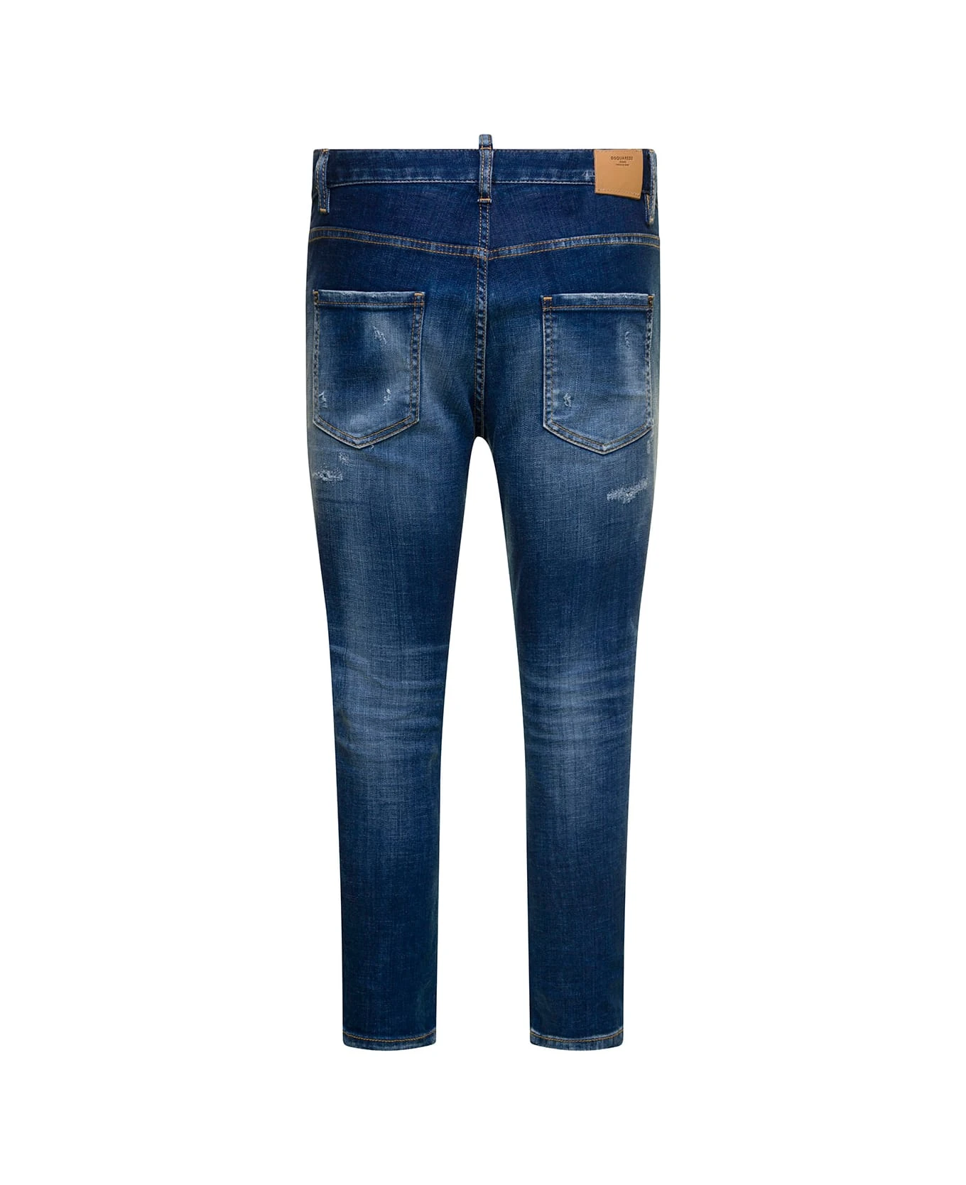DSQUARED2 Blue Cropped Jeans With Destroyed Detailing In Stretch Cotton Denim Woman - Image 2