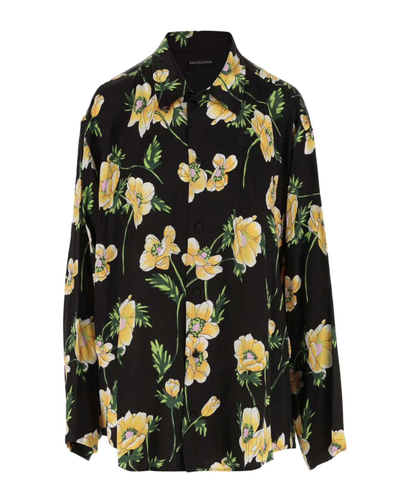 Balenciaga Silk Shirt With Floral Pattern