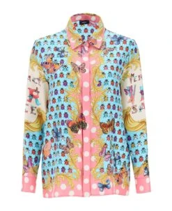 Versace Shirt In Printed Silk