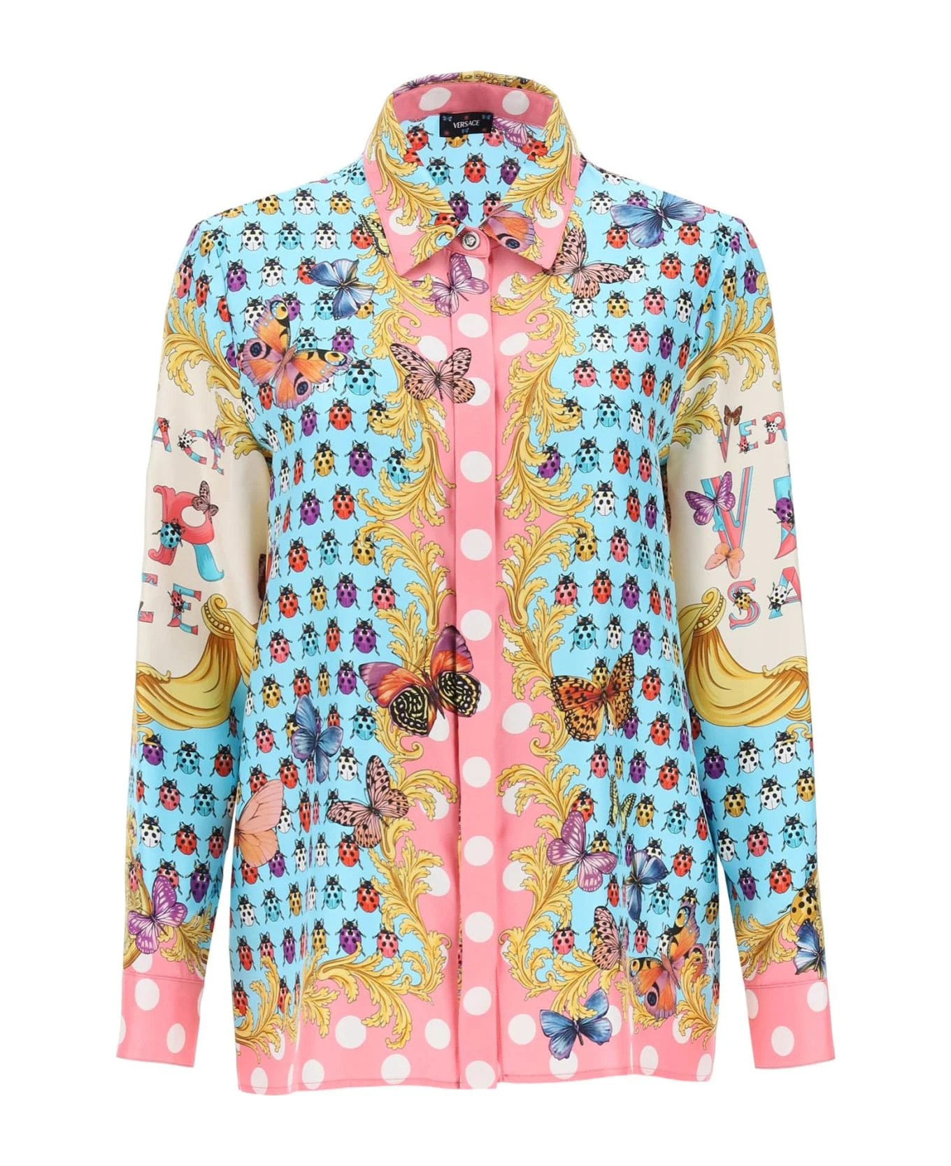 Versace Shirt In Printed Silk