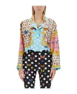 Versace Short Shirt With Butterfly Print