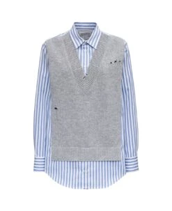 Maison Margiela Distressed Vest Layered Shirt