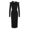 Alexander McQueen Black Ribbed Knit Midi Dress