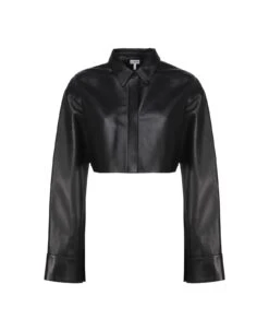 Loewe Crop-top Shirt In Leather