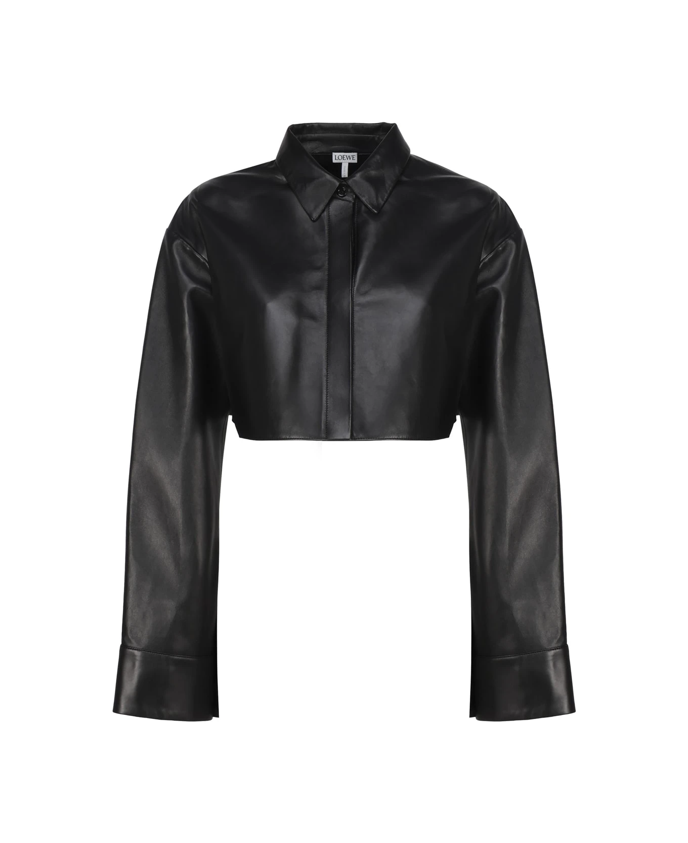 Loewe Crop-top Shirt In Leather