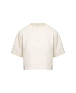 Off-White Small Arrow Pearls Crop Tee Beige Bla