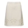 Chloé White A-line Knit Mini-skirt With Perforated Motifs In Wool Woman