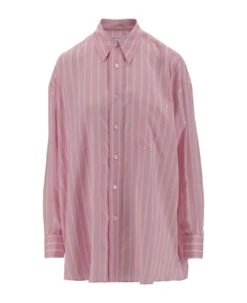 Bottega Veneta Silk Shirt With Striped Pattern