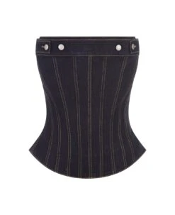 Alexander McQueen Blue Denim Corset Top