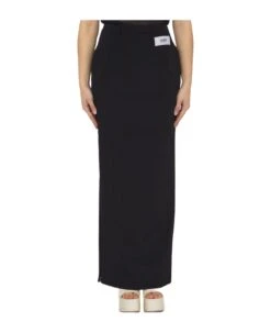 Dolce & Gabbana Black Jersey Long Skirt
