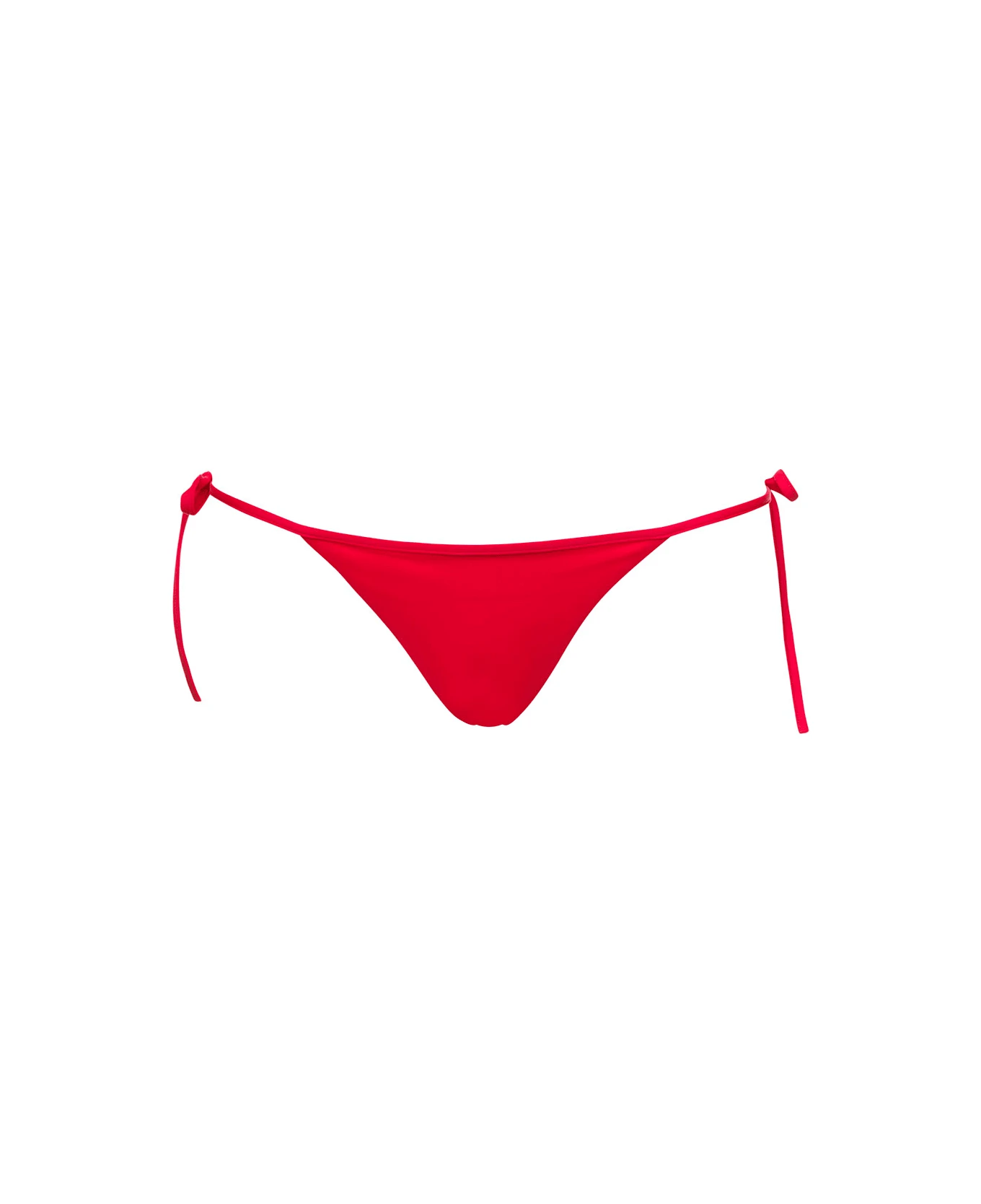 Red Swim Bikini Bottom With Lettering In Nylon Stretch Woman Dsquared2