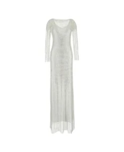 Max Mara Caracas Embroidered Mesh Dress With Crystal