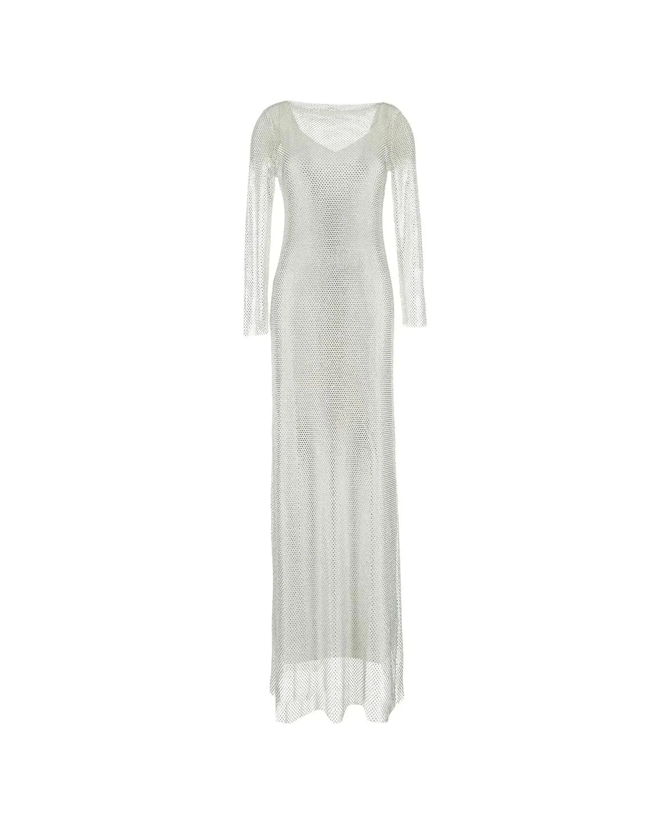 Max Mara Caracas Embroidered Mesh Dress With Crystal