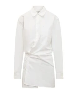 Off-White Poplin Shirt Dress
