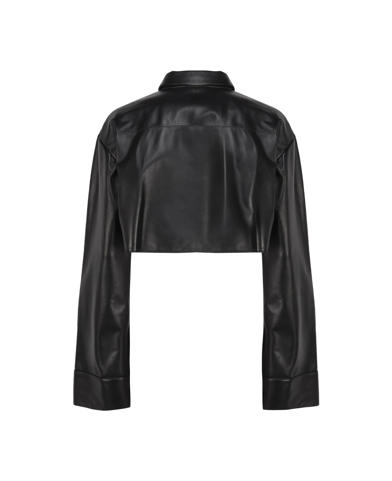 Loewe Crop-top Shirt In Leather - Image 4