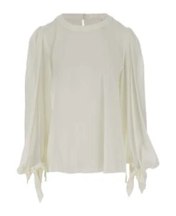 Chloé Crêpe De Chine Top With Knotted Detail