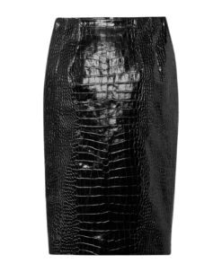 Versace Skirt Leather Leather Crocodile Print Series