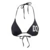 DSQUARED2 Black Swim Triangle Bikini With Lettering In Nylon Stretch Woman