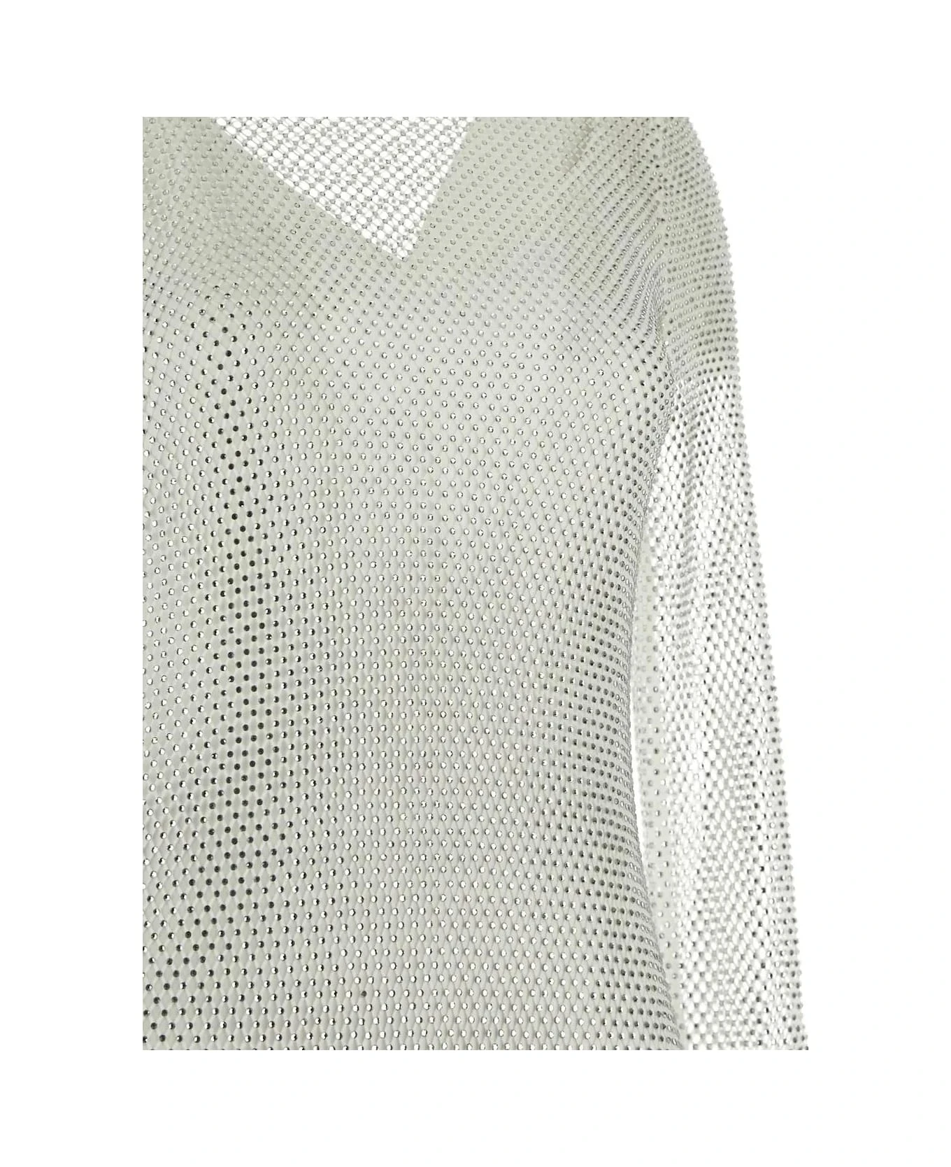 Max Mara Caracas Embroidered Mesh Dress With Crystal - Image 3