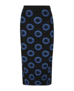 Alexander McQueen Iris Jacquard Knit Pencil Skirt