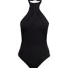 'nashvi' Black Halterneck Bodysuit In Viscose Blend Woman Gauge81