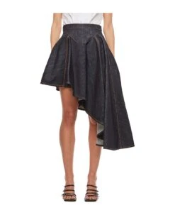 Alexander McQueen Asymmetric Denim Skirt