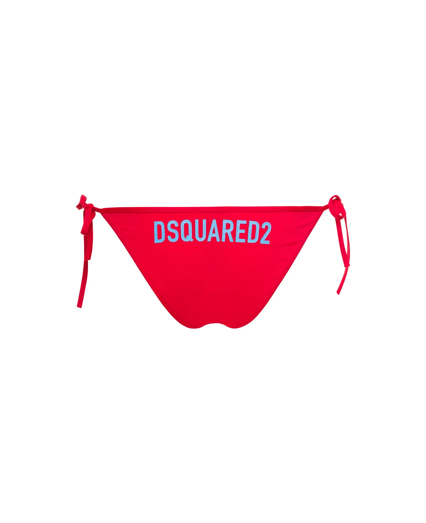 Red Swim Bikini Bottom With Lettering In Nylon Stretch Woman Dsquared2 - Image 2