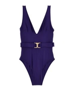 Zimmermann 'rai Knot Trim Plunge' One-piece Swimsuit