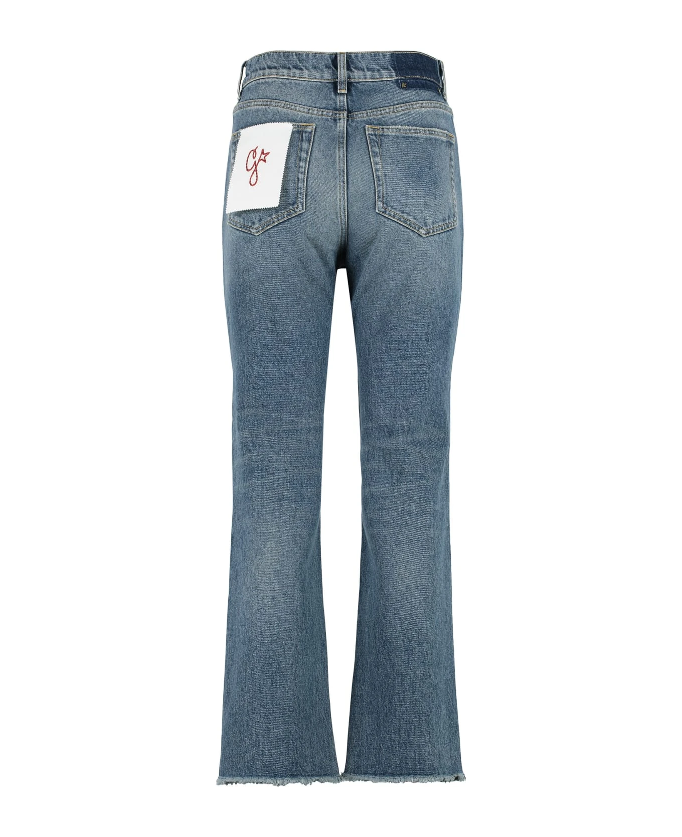 Golden Goose Embroidered Patch Cropped Jeans - Image 2