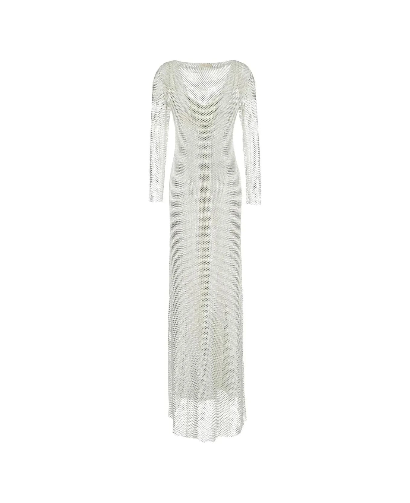 Max Mara Caracas Embroidered Mesh Dress With Crystal - Image 2