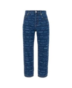 Marni High Waist Logo Printed Jeans
