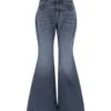 Chloé Flared Jeans In Cotton And Hemp Denim