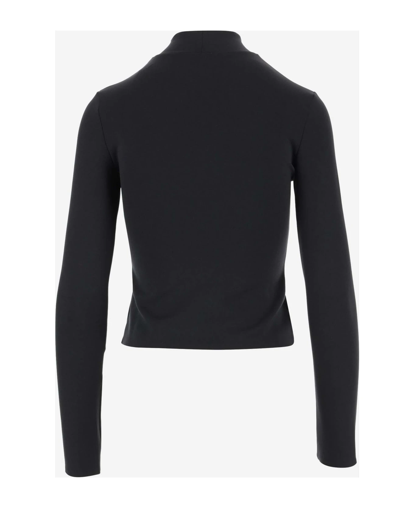 Off-White Stretch Jersey Crop Top With Logo - Image 2