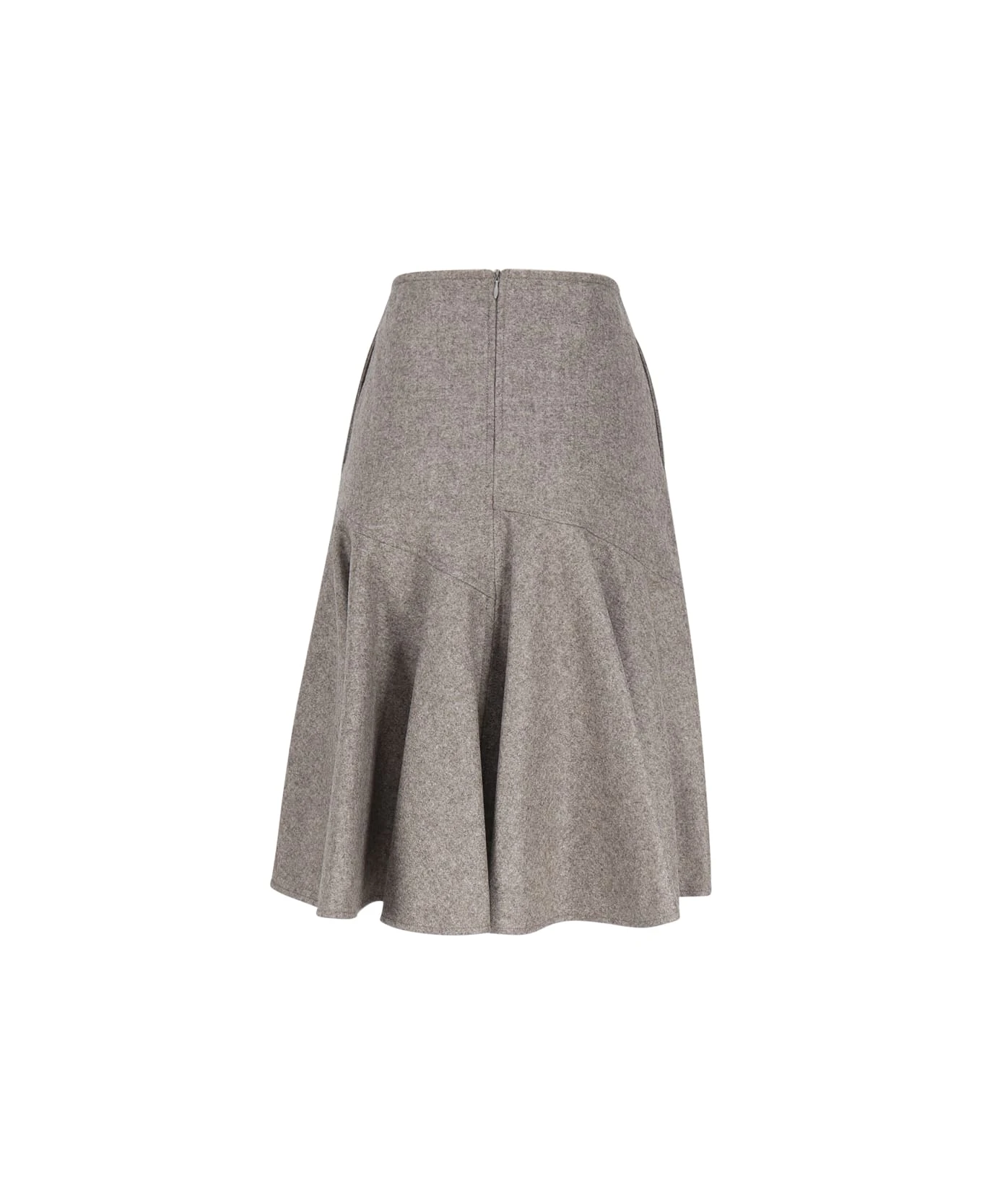 Bottega Veneta A-line Skirt In Wool Flannel - Image 4