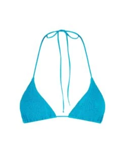 MC2 Saint Barth Woman Dust Blue Crinkle Triangle Top