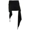 'riley' Black Mini Skirt With Drape Detail And Logo In Wool Stretch Woman