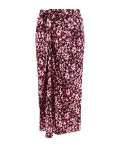 Floral-printed Twist-detailed Crepe Skirt