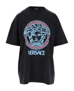Versace Cotton T-shirt With Medusa Print