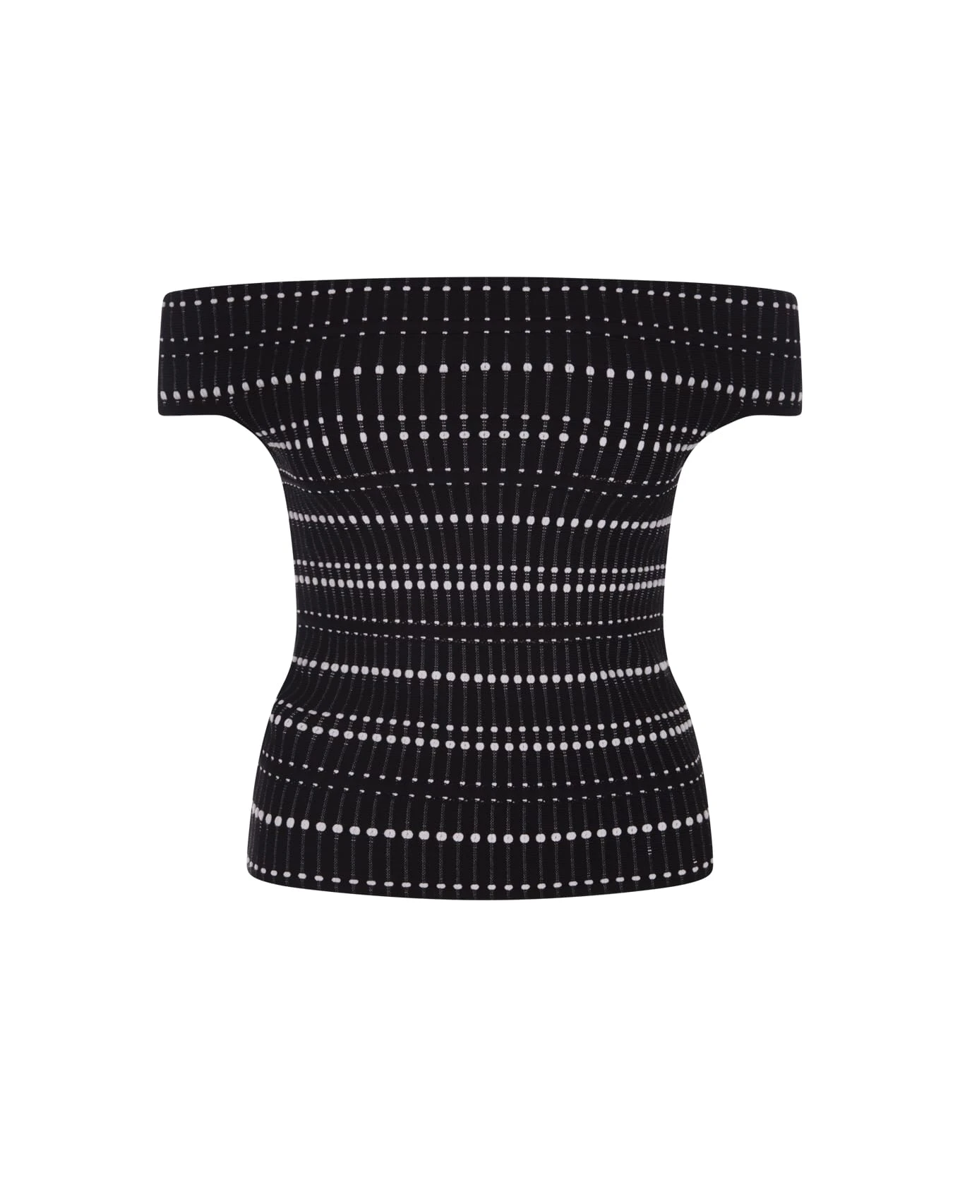 Alexander McQueen Black And White Knitted Top
