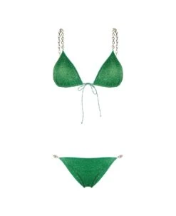 OSEREE Emerald Green Lumiere O Chain Bikini