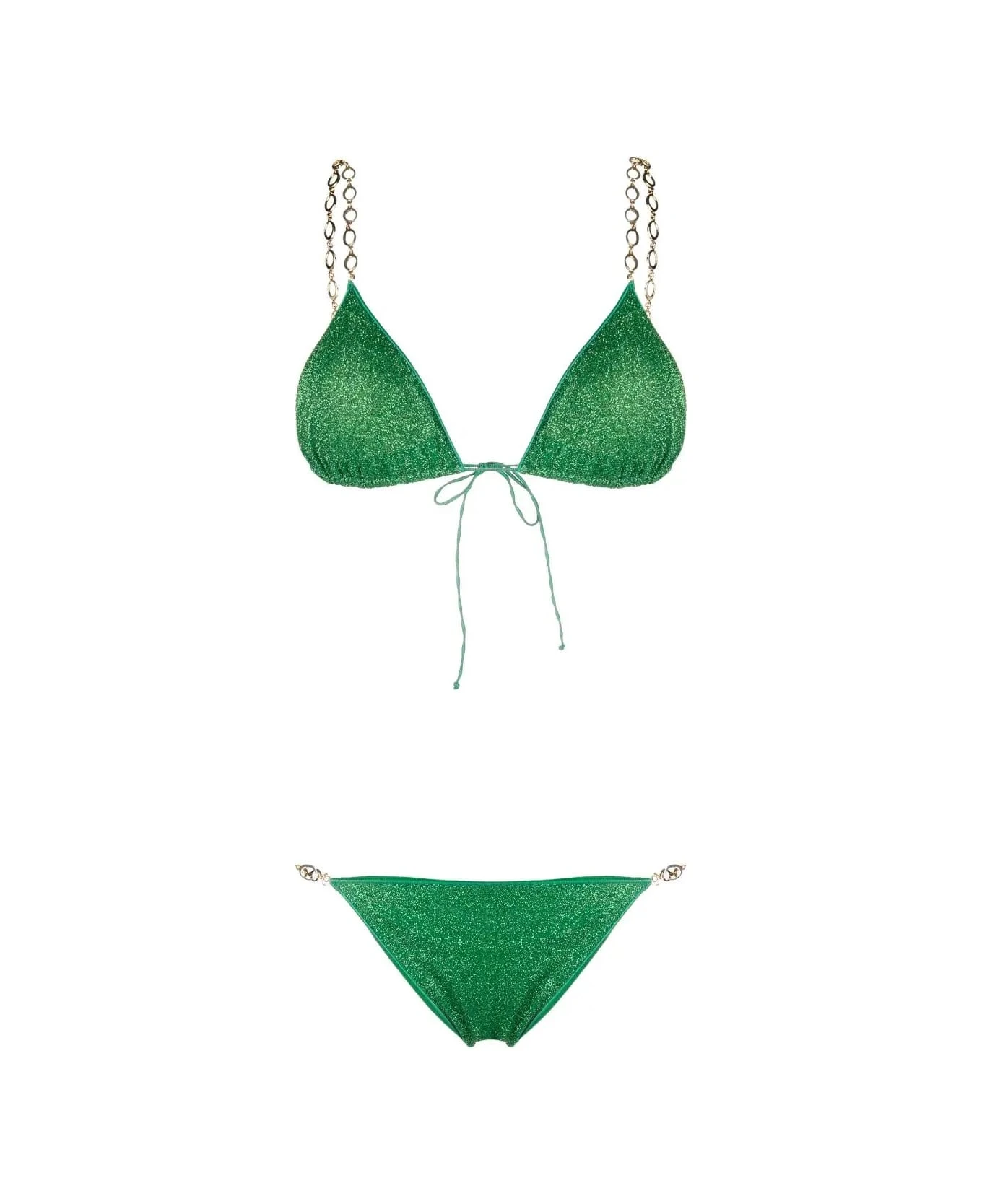 OSEREE Emerald Green Lumiere O Chain Bikini