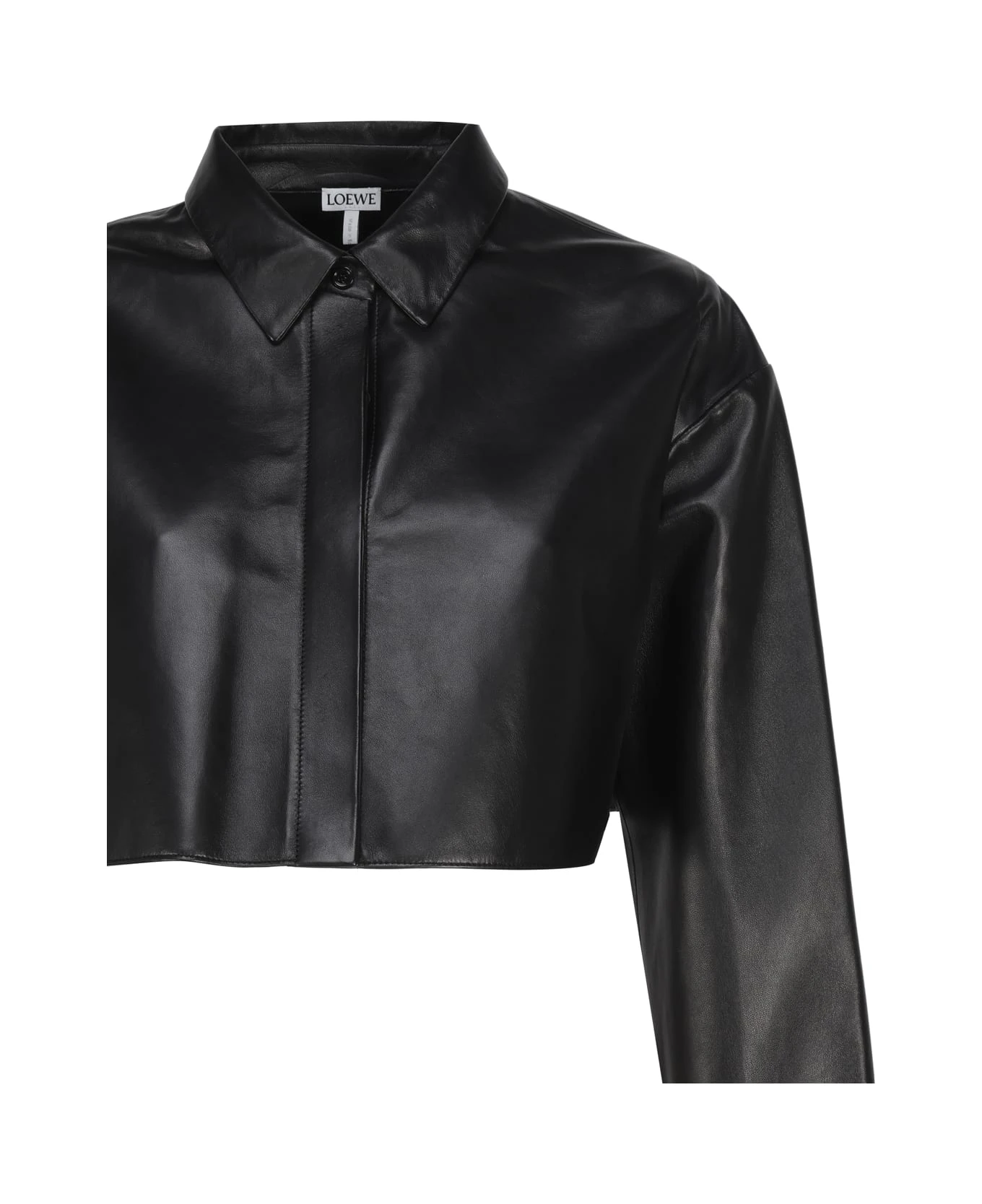 Loewe Crop-top Shirt In Leather - Image 3