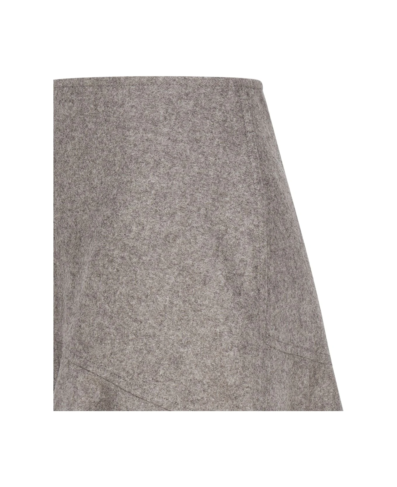 Bottega Veneta A-line Skirt In Wool Flannel - Image 3