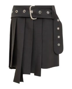 Off-White Pleated Asymmetric Skirt