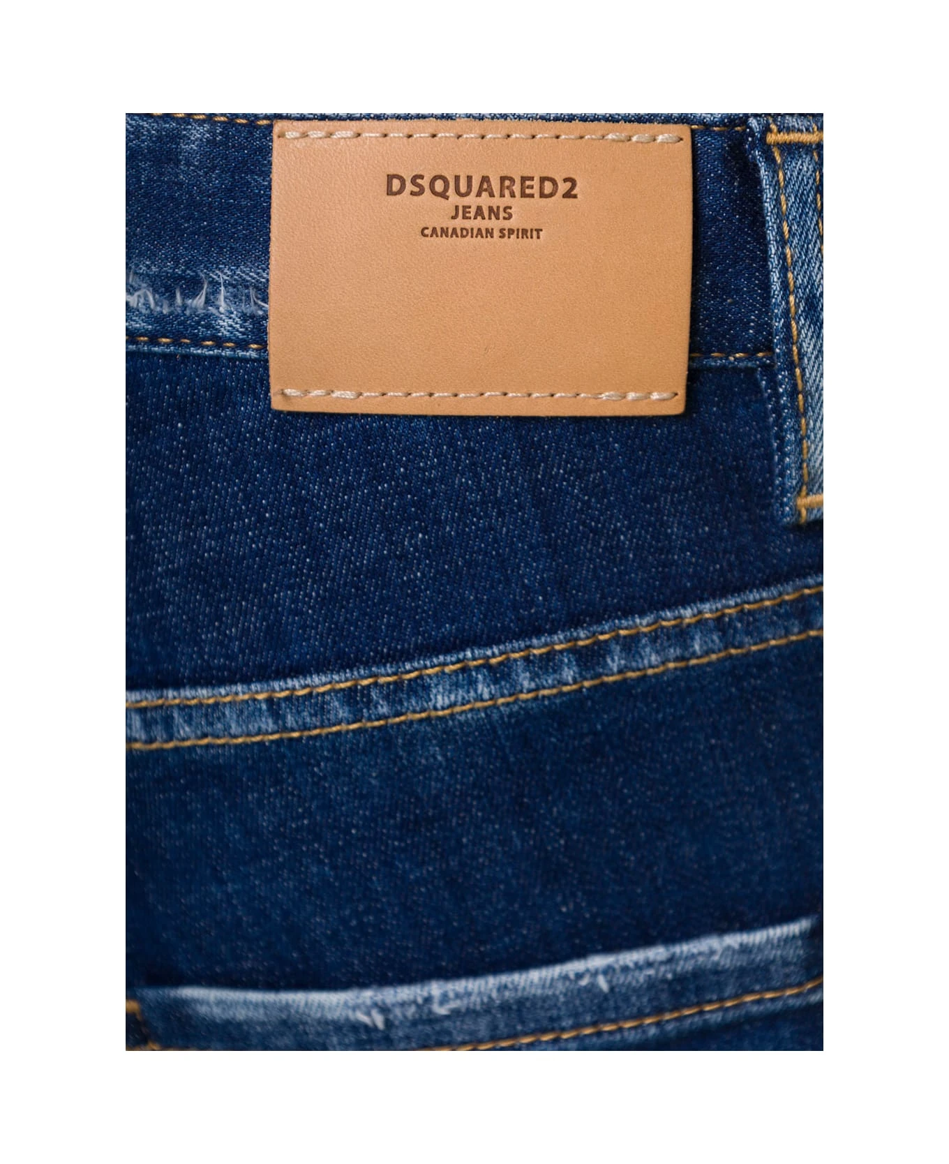 DSQUARED2 Blue Cropped Jeans With Destroyed Detailing In Stretch Cotton Denim Woman - Image 3